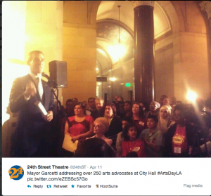 LA  Mayor Eric Garcetti at ArtsDay 2014